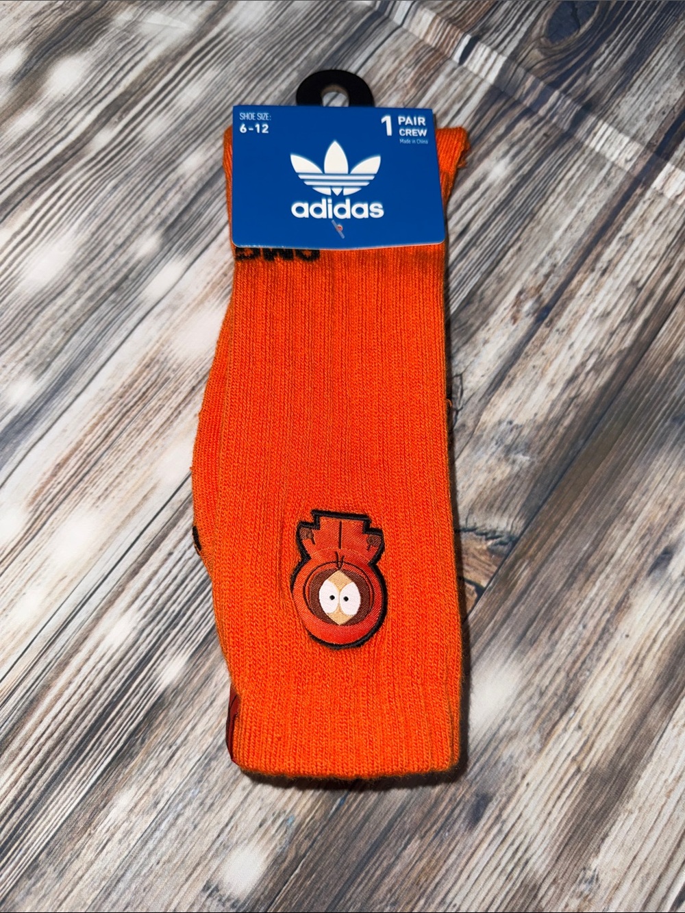adidas Orange Crew Socks with Embroidered Character Logo South Park